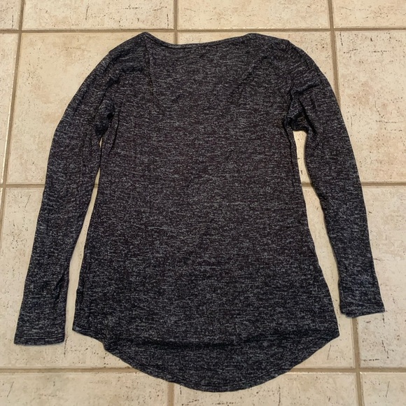 Lily Morgan Heathered Gray Quarter-Zip Long Sleeve Top - Size M/M - Picture 3 of 5